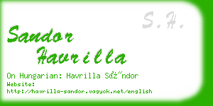 sandor havrilla business card